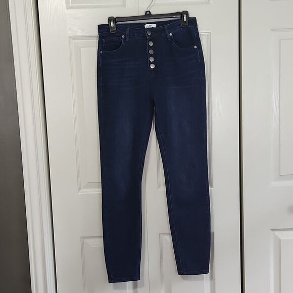 BP Women's Dark Wash High-Rise Skinny Jeans Size 28 Button Fly Stretch Denim - Picture 1 of 9